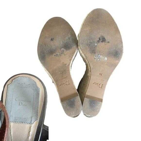 AUTHENTIC CHRISTIAN DIOR PLATFORM WEDGE FLORAL SANDALS SIZE US 6 EURO 36 - Picture 7 of 7